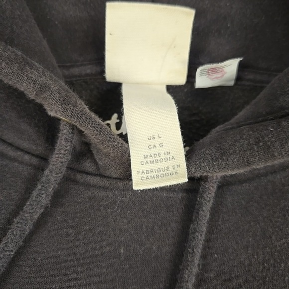 H&M Rolling Stones Sweatshirt Mens Size Large Black Lips Tongue Logo Hoodie - Picture 3 of 11